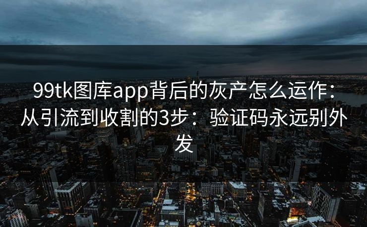 99tk图库app背后的灰产怎么运作：从引流到收割的3步：验证码永远别外发